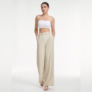 NWT High Waisted Relaxed Fit Wide Leg‎ Dress Pants COMMENSE medium  Beige